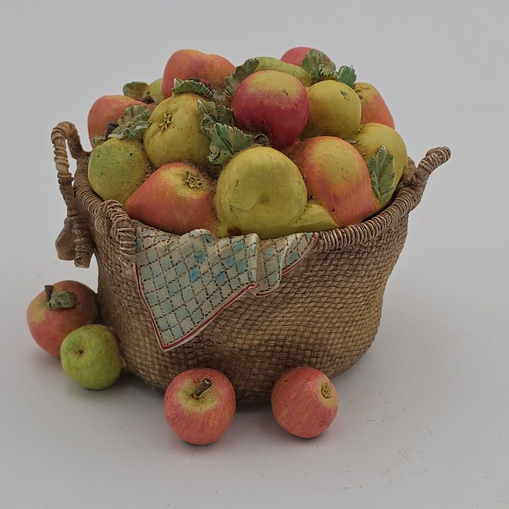 Hallmark Marjolein Bastin Apple & Pear Basket Figurine Fruit Harvest Country